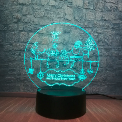 Customizable Christmas 3D LED Night Light For Gift